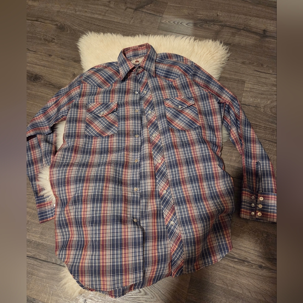 Vintage Western Wear Men's Shirt Size L Tall